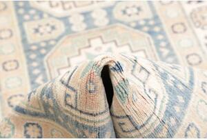 Tappeto Kazak Geometrico Azzurro Beige Corsia 90x394 Cm
