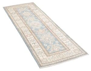 Tappeto Kazak Medaglione Floreale Azzurro Chiaro Avorio Corsia 65x202 Cm
