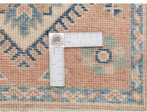 Tappeto Kazak Geometrico Rosa Pesca Azzurro Corsia 62x175 Cm