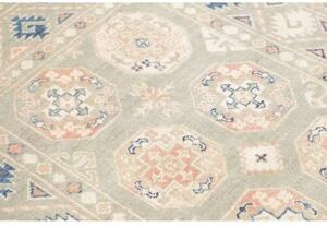 Tappeto Kazak Geometrico Verde Salvia Rosa Cipria 103x155 Cm