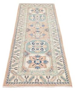 Tappeto Kazak Stilizzato Avorio Azzurro Corsia 61x182 Cm