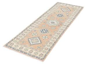 Tappeto Kazak Geometrico Rosa Pesca Azzurro Corsia 62x175 Cm