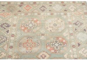 Tappeto Kazak Geometrico Verde Salvia Corallo 97x150 Cm