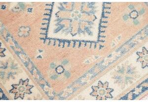Tappeto Kazak Geometrico Rosa Pesca Azzurro Corsia 62x175 Cm