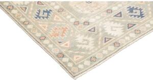 Tappeto Kazak Geometrico Verde Salvia Rosa Cipria 103x155 Cm