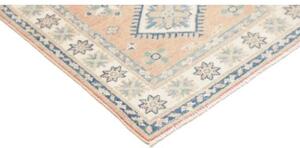 Tappeto Kazak Geometrico Rosa Pesca Azzurro Corsia 62x175 Cm
