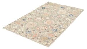 Tappeto Kazak Geometrico Verde Salvia Rosa Cipria 103x155 Cm