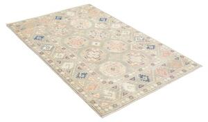 Tappeto Kazak Geometrico Verde Salvia Rosa Cipria 103x155 Cm