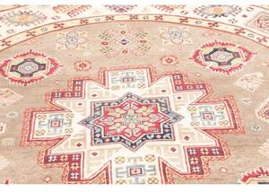 Tappeto Kazak Geometrico Beige Avorio Rotondo 239x234 Cm