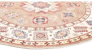 Tappeto Kazak Geometrico Beige Avorio Rotondo 239x234 Cm