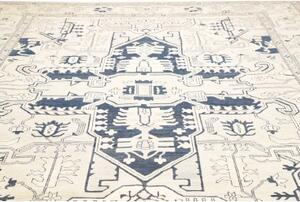 Tappeto Kazak Stilizzato Avorio Blu 308x400 Cm