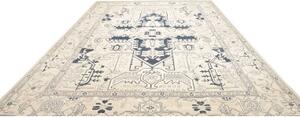 Tappeto Kazak Stilizzato Avorio Blu 308x400 Cm