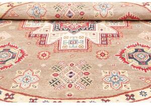 Tappeto Kazak Geometrico Beige Avorio Rotondo 239x234 Cm