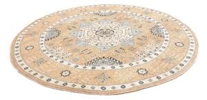 Tappeto Kazak Stilizzato Beige Blu Avio Rotondo 250x245 Cm