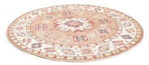 Tappeto Kazak Geometrico Beige Avorio Rotondo 239x234 Cm