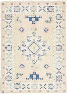 Tappeto Kazak Stilizzato Avorio Blu 66x88 Cm