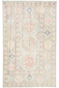 Tappeto Kazak Geometrico Verde Salvia Rosa Cipria 82x130 Cm