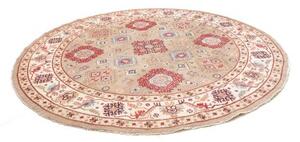 Tappeto Kazak Geometrico Beige Rosso Rotondo 273x267 Cm