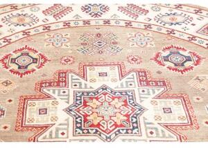 Tappeto Kazak Medaglione Beige Avorio Rotondo 238x234 Cm