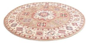 Tappeto Kazak Medaglione Beige Avorio Rotondo 238x234 Cm