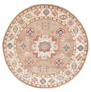 Tappeto Kazak Geometrico Beige Avorio Rotondo 239x234 Cm