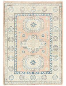 Tappeto Kazak Stilizzato Rosa Cipria Celeste 66x92 Cm