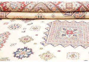 Tappeto Kazak Geometrico Avorio Rosso 248x342 Cm