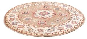 Tappeto Kazak Geometrico Beige Avorio Rotondo 239x234 Cm