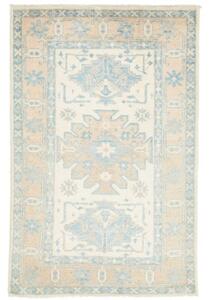 Tappeto Kazak Stilizzato Avorio Azzurro Chiaro 76x117 Cm