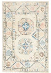 Tappeto Kazak Stilizzato Avorio Blu 60x90 Cm