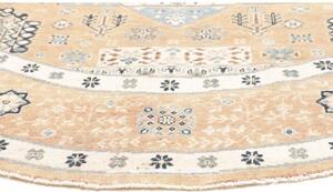 Tappeto Kazak Stilizzato Beige Blu Avio Rotondo 250x245 Cm