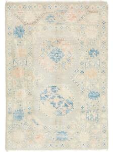 Tappeto Kazak Stilizzato Grigio Azzurro 63x91 Cm