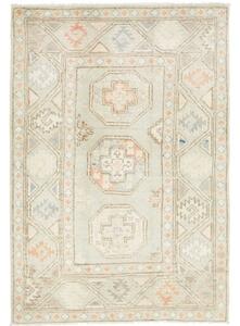 Tappeto Kazak Geometrico Grigio Chiaro Avorio 84x121 Cm