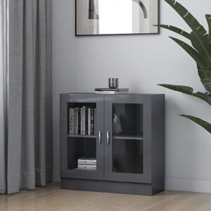 vidaXL Armadietto con Vetrina Nero 82,5x30,5x150 cm in Truciolato 