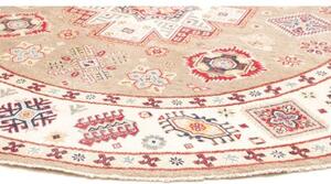 Tappeto Kazak Medaglione Beige Avorio Rotondo 238x234 Cm
