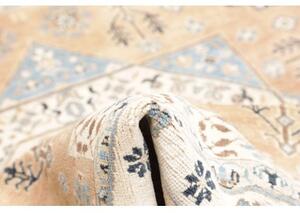 Tappeto Kazak Stilizzato Beige Blu Avio Rotondo 250x245 Cm