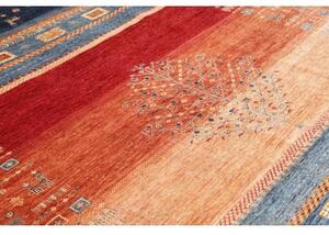 Tappeto Gabbeh Nova Geometrico Blu Rosso 245x285 Cm