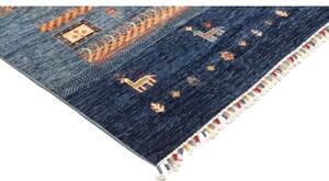 Tappeto Gabbeh Nova Geometrico Blu Rosso 245x285 Cm
