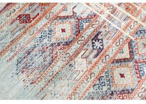 Tappeto Gabbeh Nova Geometrico Celeste Mattone 246x356 Cm