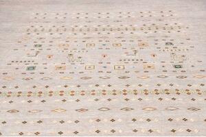 Tappeto Gabbeh Nova Figurativo Grigio Lavanda Beige 273x355 Cm