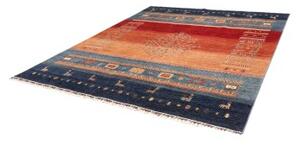 Tappeto Gabbeh Nova Geometrico Blu Rosso 245x285 Cm