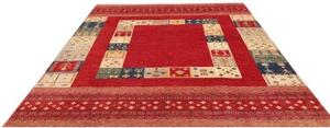 Tappeto Gabbeh Nova Geometrico Rosso Multicolore 244x296 Cm