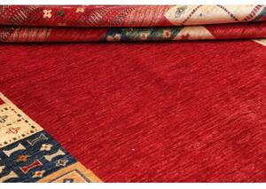 Tappeto Gabbeh Nova Geometrico Rosso Multicolore 244x296 Cm