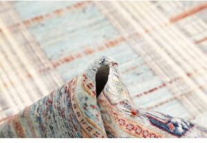 Tappeto Gabbeh Nova Geometrico Celeste Mattone 246x356 Cm
