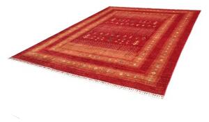 Tappeto Gabbeh Nova Geometrico Rosso Mattone Ocra 240x298 Cm