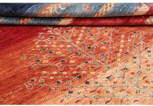 Tappeto Gabbeh Nova Geometrico Blu Rosso 245x285 Cm
