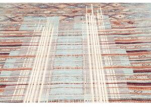 Tappeto Gabbeh Nova Geometrico Celeste Mattone 246x356 Cm