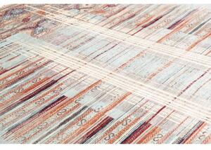 Tappeto Gabbeh Nova Geometrico Celeste Mattone 246x356 Cm