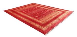 Tappeto Gabbeh Nova Geometrico Rosso Mattone Ocra 240x298 Cm