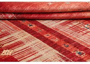 Tappeto Gabbeh Nova Geometrico Rosso Beige 244x290 Cm